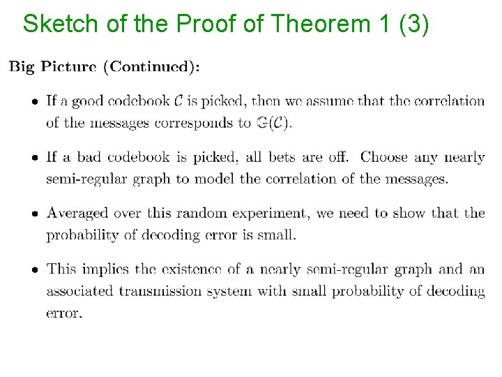 Sketch of the Proof of Theorem 1 (3) 