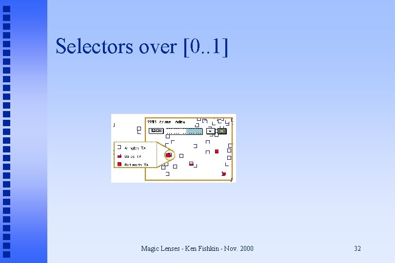 Selectors over [0. . 1] Magic Lenses - Ken Fishkin - Nov. 2000 32
