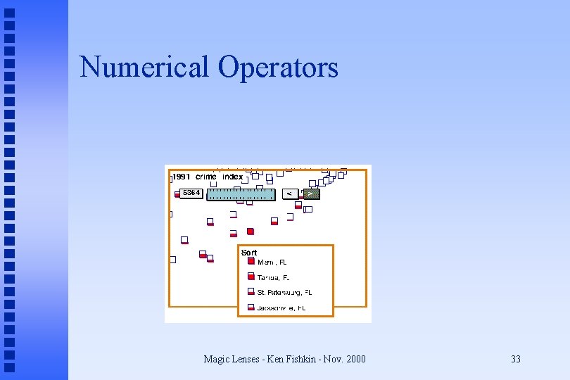 Numerical Operators Magic Lenses - Ken Fishkin - Nov. 2000 33 