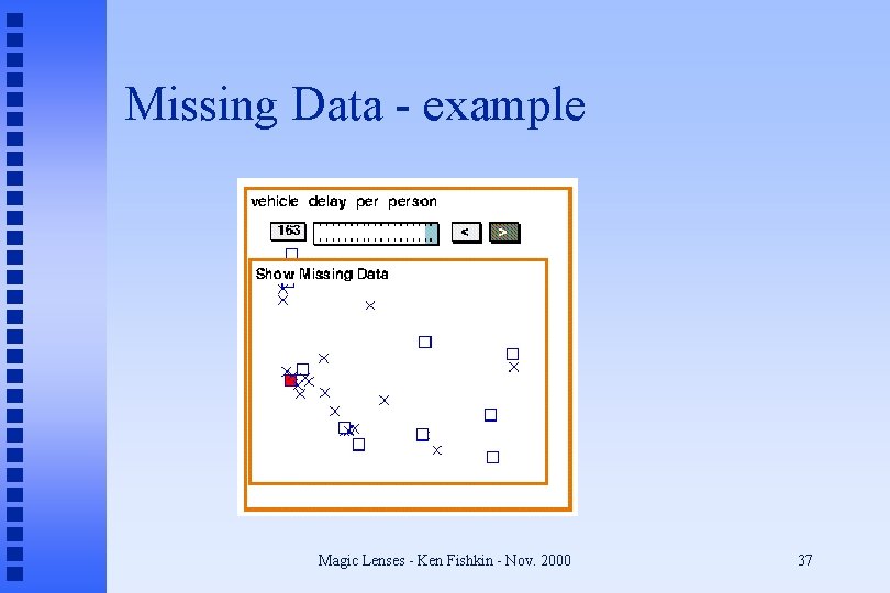 Missing Data - example Magic Lenses - Ken Fishkin - Nov. 2000 37 