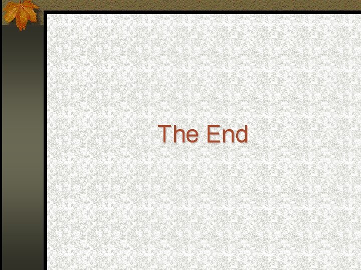 The End 