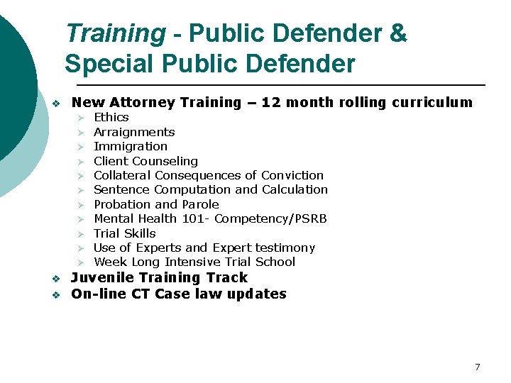 Training - Public Defender & Special Public Defender v New Attorney Training – 12