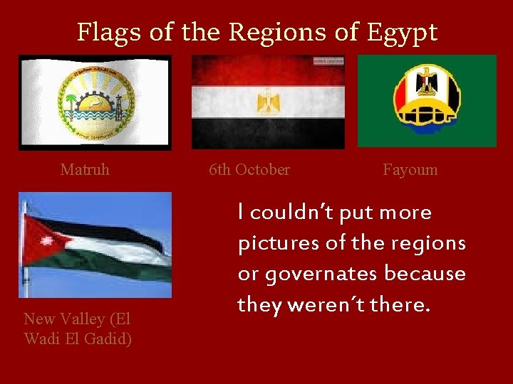 Flags of the Regions of Egypt Matruh New Valley (El Wadi El Gadid) 6