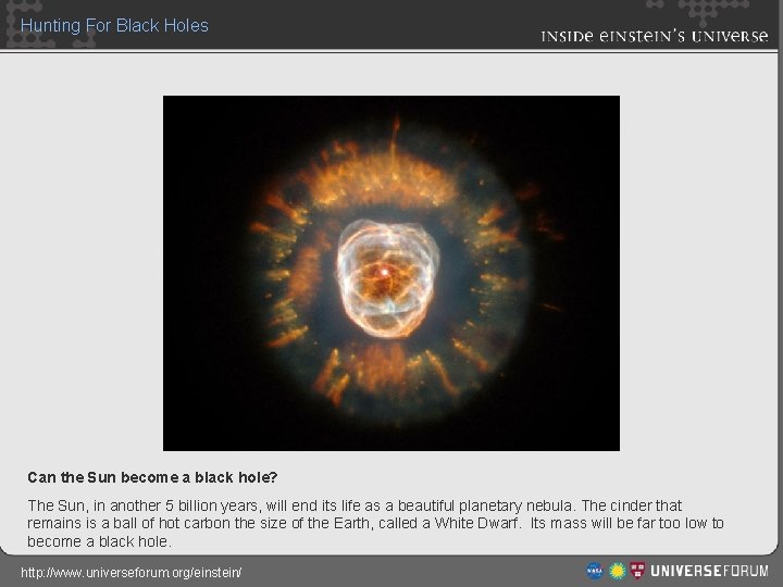 Hunting For Black Holes Can the Sun become a black hole? The Sun, in