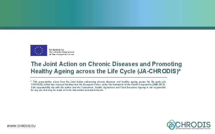 The Joint Action on Chronic Diseases and Promoting Healthy Ageing across the Life Cycle