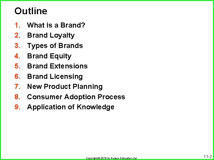 Outline 1. 2. 3. 4. 5. 6. 7. 8. 9. What is a Brand?