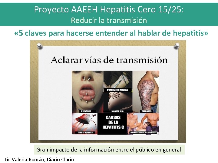 Proyecto AAEEH Hepatitis Cero 15/25: Reducir la transmisión « 5 claves para hacerse entender