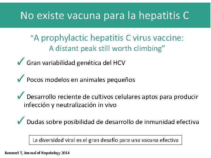 No existe vacuna para la hepatitis C “A prophylactic hepatitis C virus vaccine: A