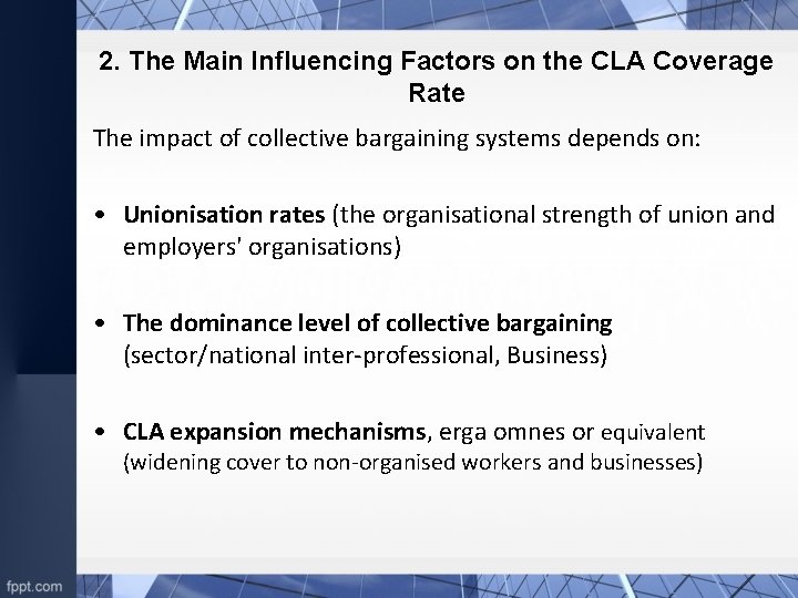 2. The Main Influencing Factors on the CLA Coverage Rate The impact of collective