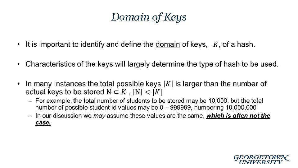 Domain of Keys • 