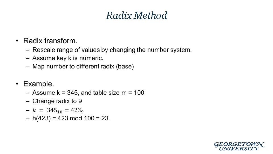 Radix Method • 