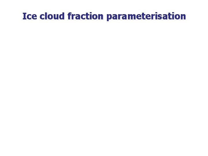 Ice cloud fraction parameterisation 