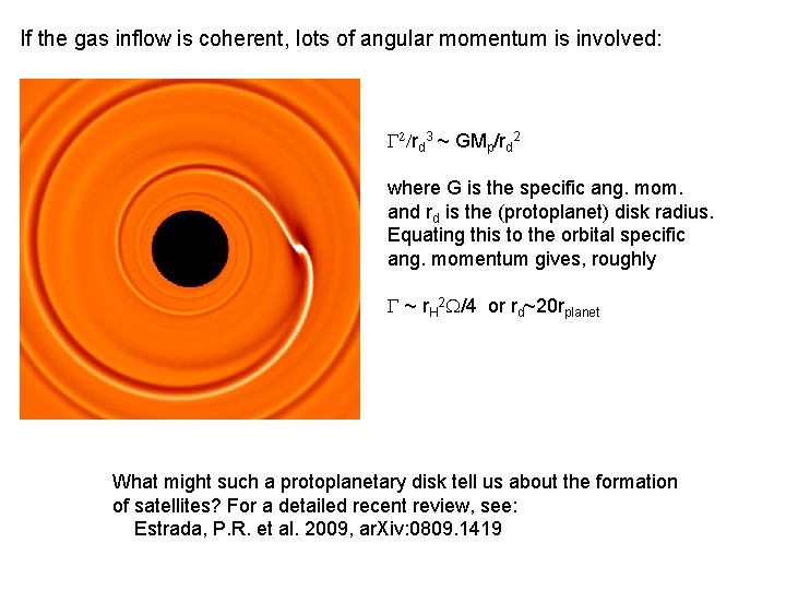 If the gas inflow is coherent, lots of angular momentum is involved: G 2/rd