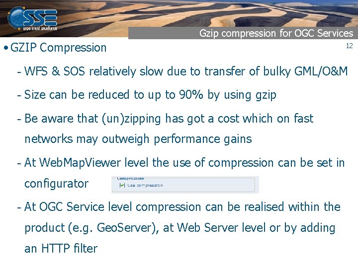 Gzip compression for OGC Services • GZIP Compression 12 - WFS & SOS relatively