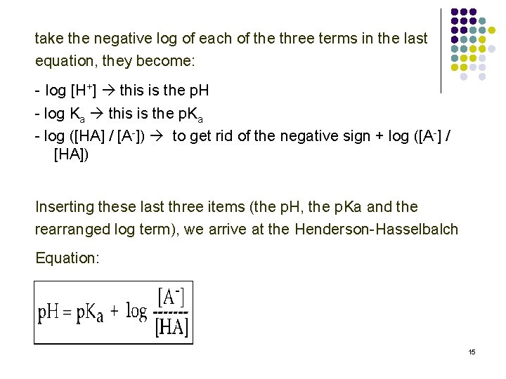 take the negative log of each of the three terms in the last equation,