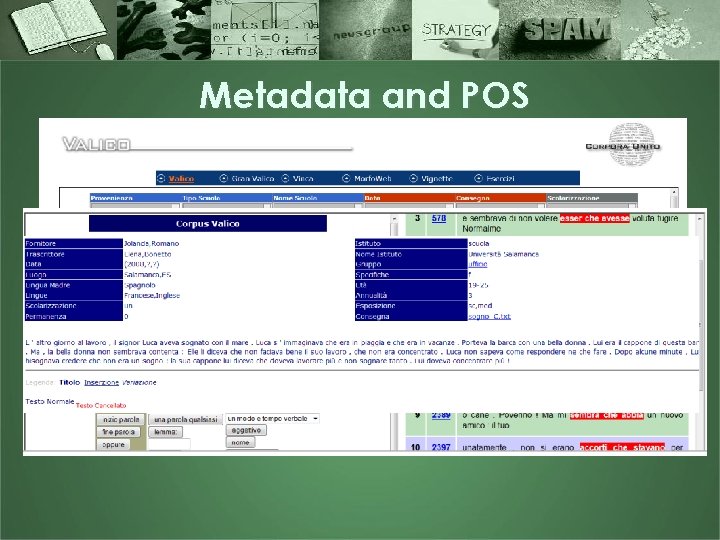 Metadata and POS 