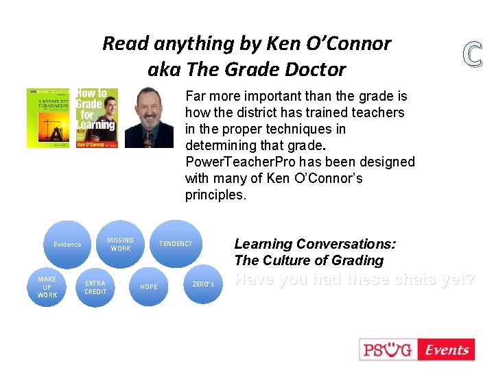 Read anything by Ken O’Connor aka The Grade Doctor C Far more important than