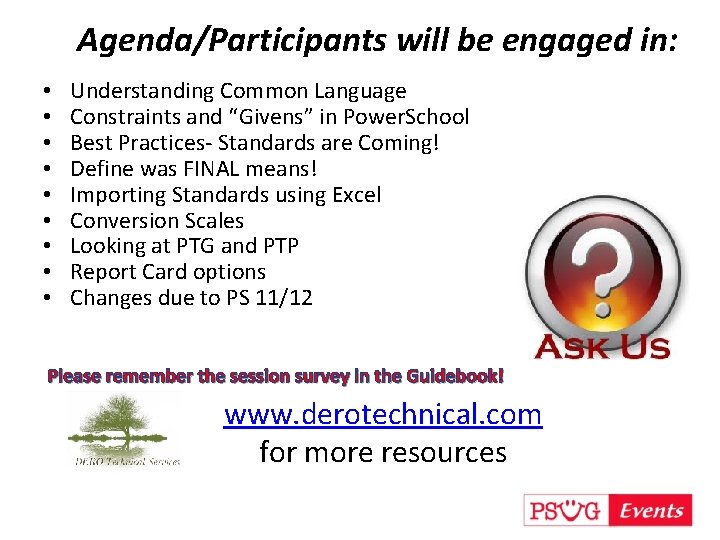 Agenda/Participants will be engaged in: • • • Understanding Common Language Constraints and “Givens”