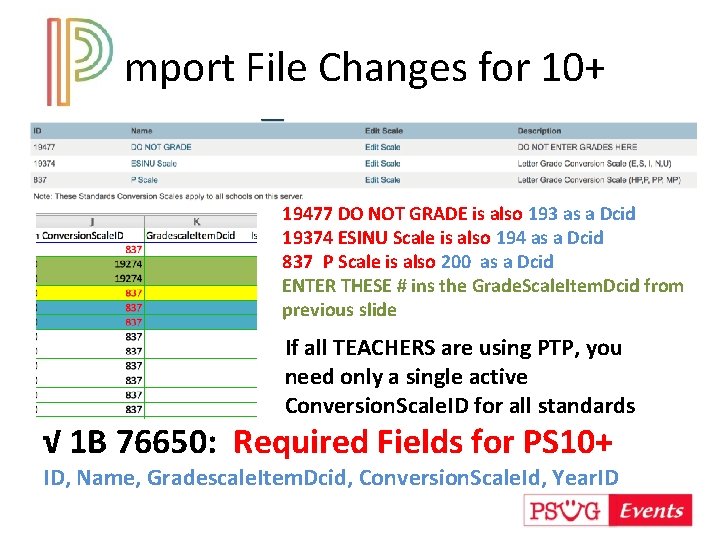 Import File Changes for 10+ 19477 DO NOT GRADE is also 193 as a