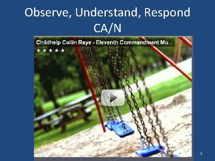 Observe, Understand, Respond CA/N H. Johnson/MSU 2 