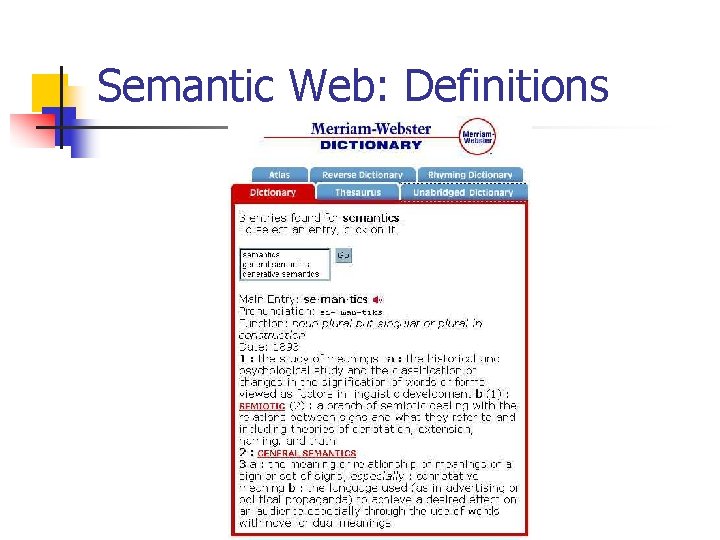 Semantic Web: Definitions 
