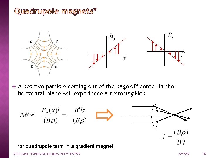  A positive particle coming out of the page off center in the horizontal