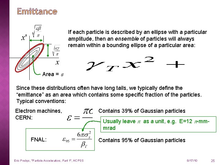 If each particle is described by an ellipse with a particular amplitude, then an