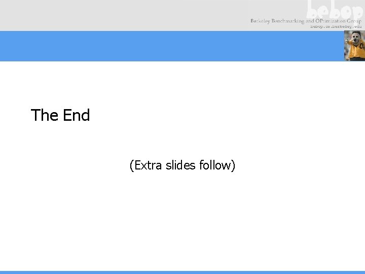The End (Extra slides follow) 