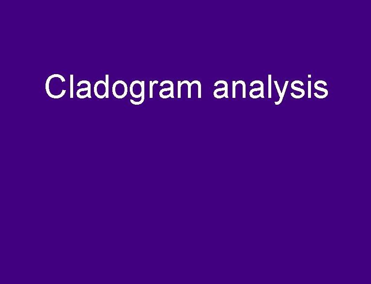 Cladogram analysis 