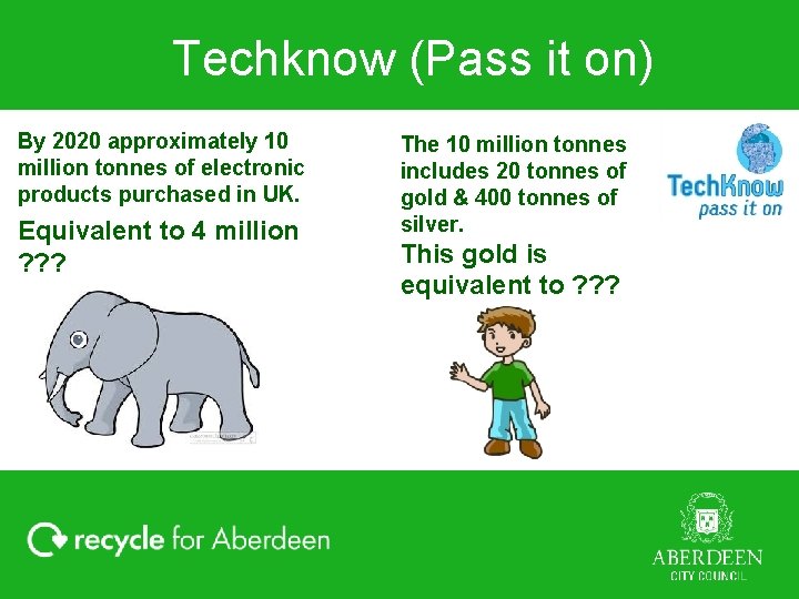 Techknow (Pass it on) By 2020 approximately 10 million tonnes of electronic products purchased