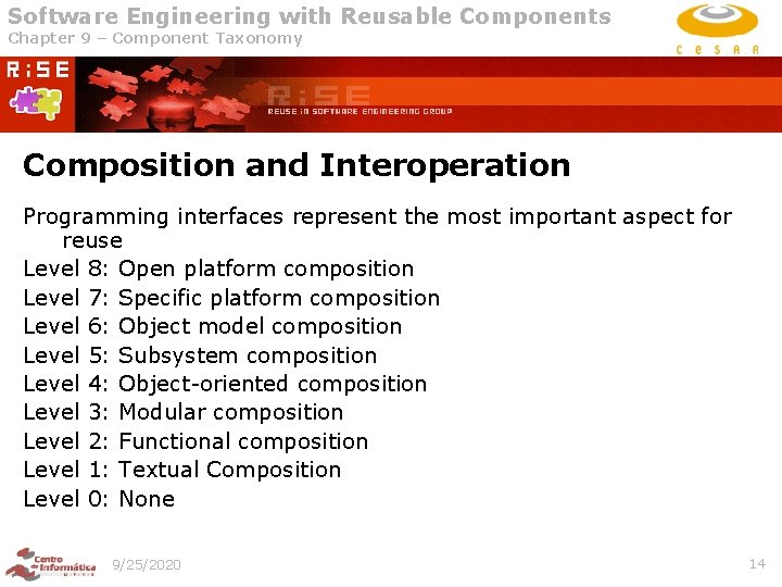 Software Engineering with Reusable Components Chapter 9 – Component Taxonomy Composition and Interoperation Programming Software Engineering with Reusable Components Chapter 9 – Component Taxonomy Composition and Interoperation Programming
