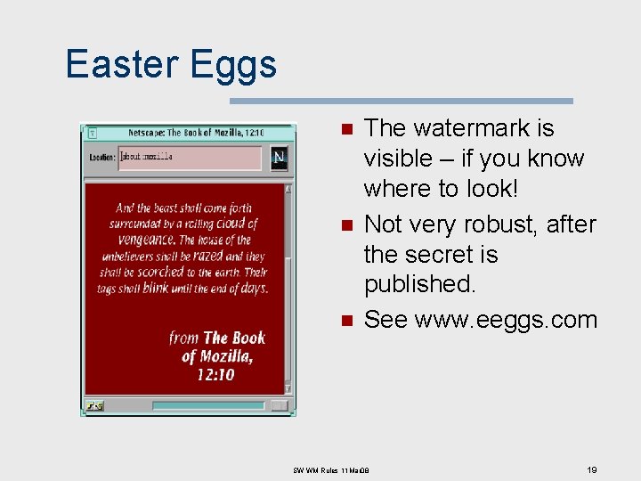 Easter Eggs n n n The watermark is visible – if you know where