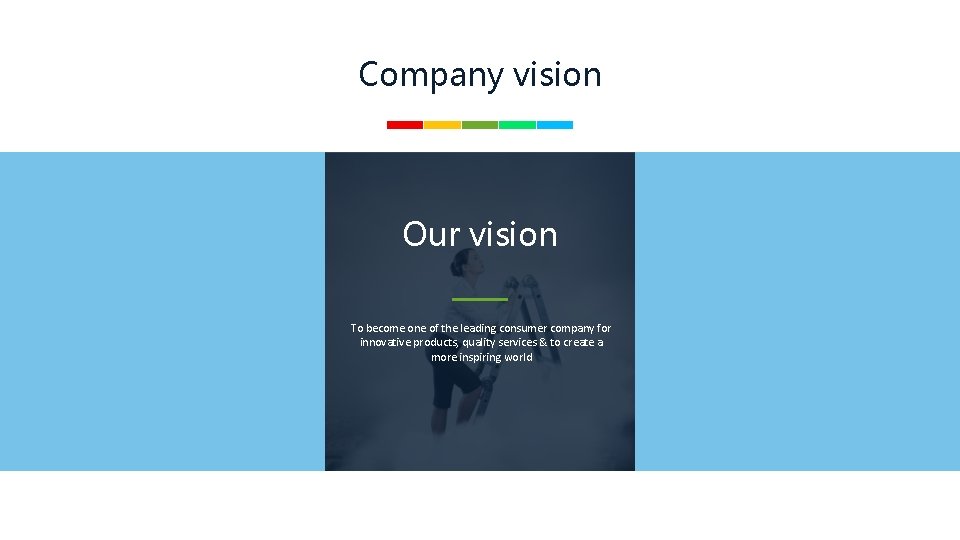 Company vision Our vision To become one of the leading consumer company for innovative