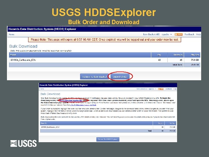 USGS HDDSExplorer Bulk Order and Download 