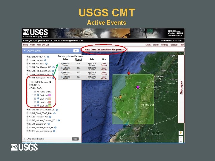 USGS CMT Active Events 