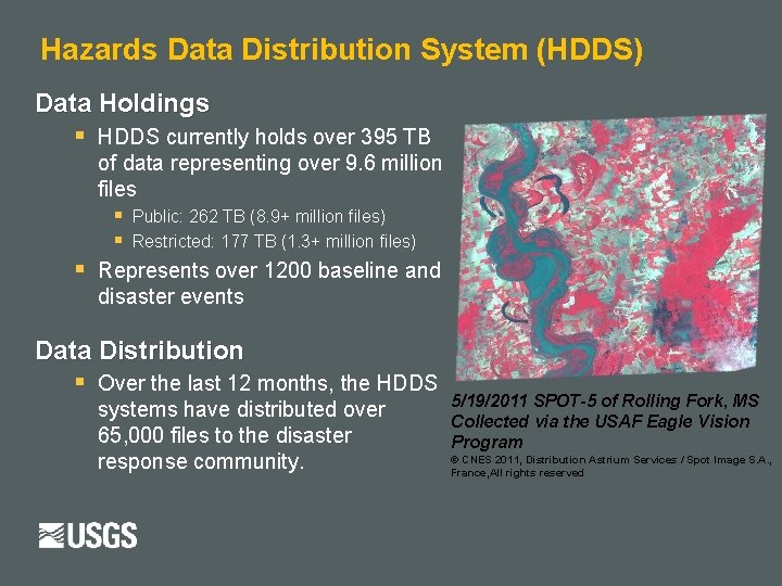 Hazards Data Distribution System (HDDS) Data Holdings § § HDDS currently holds over 395