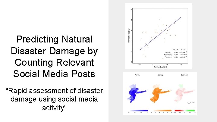 Predicting Natural Disaster Damage by Counting Relevant Social Media Posts “Rapid assessment of disaster
