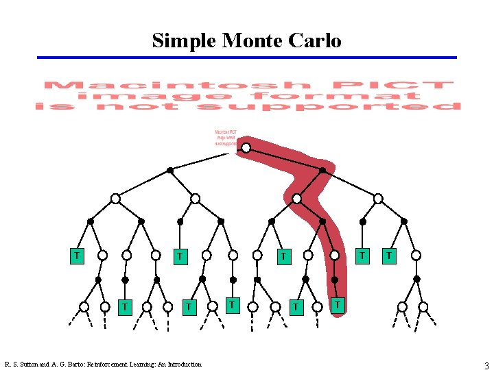 Simple Monte Carlo T TT T R. S. Sutton and A. G. Barto: Reinforcement