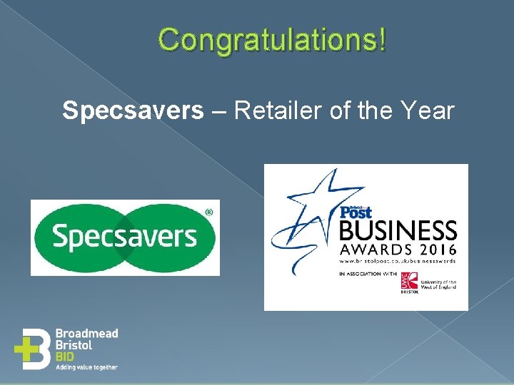 Congratulations! Specsavers – Retailer of the Year 