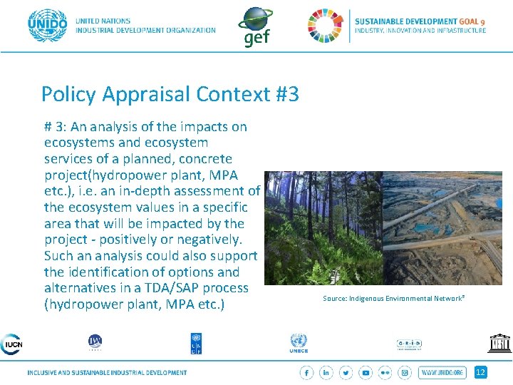 Policy Appraisal Context #3 # 3: An analysis of the impacts on ecosystems and