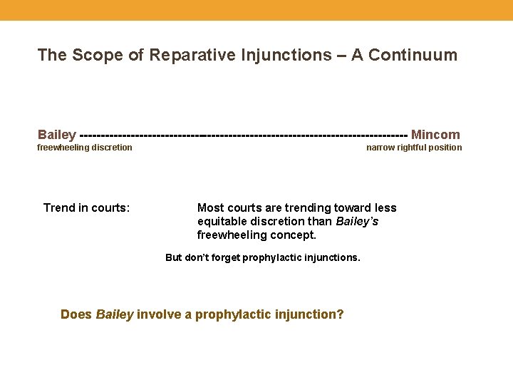 The Scope of Reparative Injunctions – A Continuum Bailey --------------------------------------- Mincom freewheeling discretion Trend