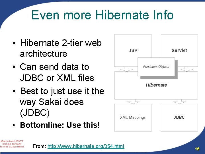 Even more Hibernate Info • Hibernate 2 -tier web architecture • Can send data