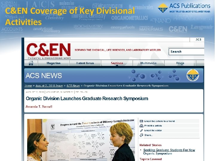 C&EN Coverage of Key Divisional Activities C&EN Coverage of Key Divisional Activities