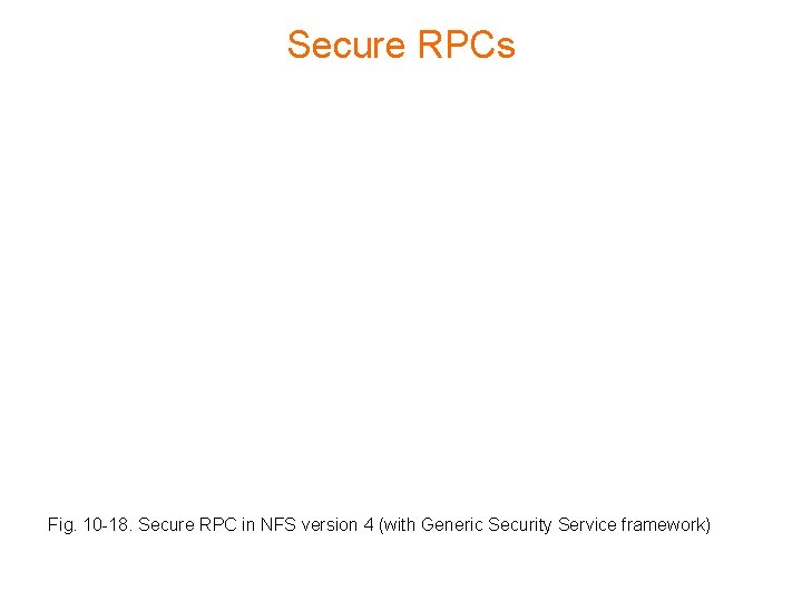 Secure RPCs Fig. 10 -18. Secure RPC in NFS version 4 (with Generic Security Secure RPCs Fig. 10 -18. Secure RPC in NFS version 4 (with Generic Security