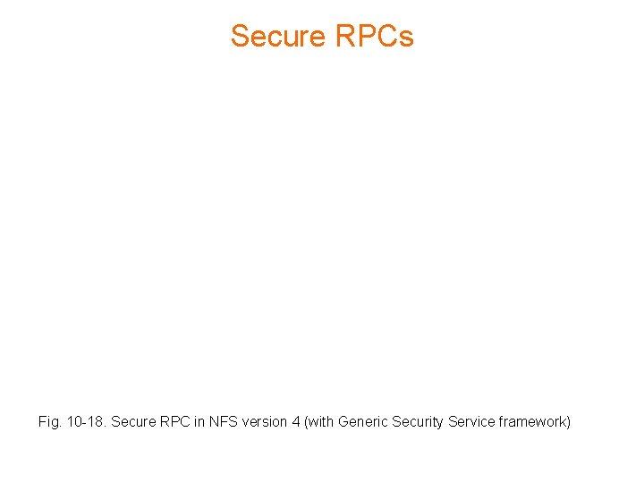 Secure RPCs Fig. 10 -18. Secure RPC in NFS version 4 (with Generic Security