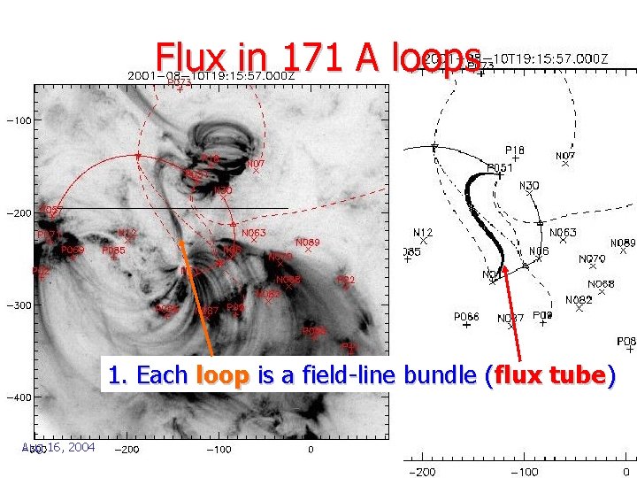 Flux in 171 A loops 1. Each loop is a field-line bundle (flux tube)