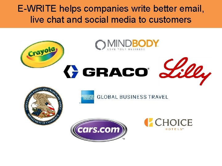 E-WRITE helps companies write better email, live chat and social media to customers 