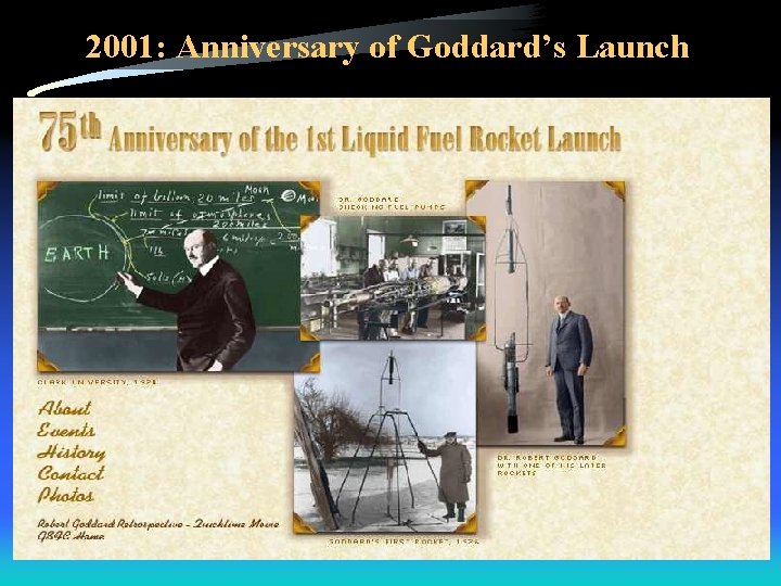 2001: Anniversary of Goddard’s Launch 