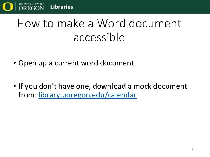 How to make a Word document accessible • Open up a current word document