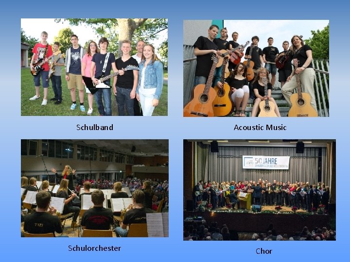 Schulband Schulorchester Acoustic Music Chor 